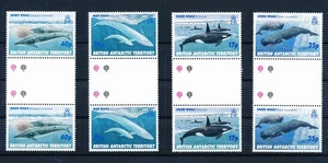 LS48930 British Antarctic Territory whales fish sealife gutter pairs MNH - Picture 1 of 1