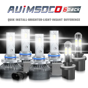 For 2001 2002 Chevy Silverado 3500 LED Headlight Hi/Lo Fog 6x Bulbs Combo CANBUS - Picture 1 of 13