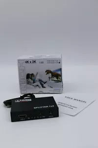 Sdoppiatore HDMI 4 Vie con Adattatore Spina UK HD 1080P Sdoppiatore 1 Ingresso 4 Uscite - Foto 1 di 2