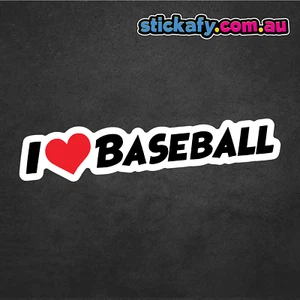I Love Baseball Sticker Car Decal Cheap Funny 4x4 4WD Sport Cute Heart Tradie - Picture 1 of 3