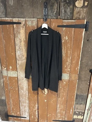 Cárdigan largo para mujer Allison Brittney jumper gris mezcla talla grande Foto 1 de 4