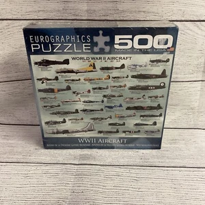 BRAND NEW / SEALED - EUROGRAPHICS World War 2 Aircraft 500 Piece Jigsaw 19"x26"! - Picture 1 of 10