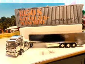 NZG.1:48.CROMO.CAMION.MERCEDES BENZ 1850 TRATTORE STRADALE E RIMORCHIO BOX REFRIGERATO - Foto 1 di 24