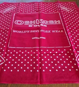 Vintage Oshkosh B Gosh Union Made rot mit weißen Tupfen 21"x21" - Bild 1 von 4