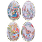  4pcs Easter Egg Candy Box Tinplate Candy Box Empty Tin Easter Metal Gift Box