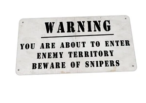 Military Warning Battlefield Metal Sign Warning Snipers Sign WW2 Battlefield War - Picture 1 of 1