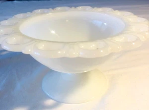 Vintage Bowl or Planter White Milk Glass Pedestal - Picture 1 of 4