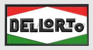 DELLORTO EMBROIDERED PATCH IRON/SEW ON 3-7/8'' x 1-7/8" CARBURETORS RACING CARS - Bild 1 von 2