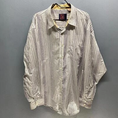 Brooklyn Express Striped Long Sleeve Button Up Pocket Dress Shirt Size 3XL Men's - Image 1 of 4
