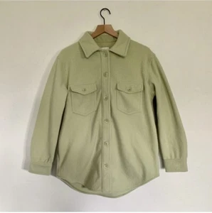 Joie M NEW Soft Green Fleece Button Front Shacket Shirt Jacket - Picture 1 of 5