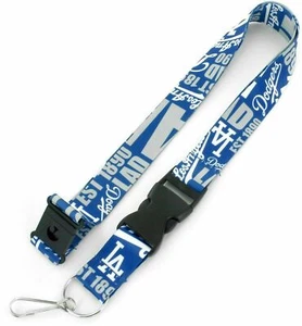 NEW Designer MLB Los Angeles Dodgers Dynamic Clip On Keychain Lanyard - Picture 1 of 1
