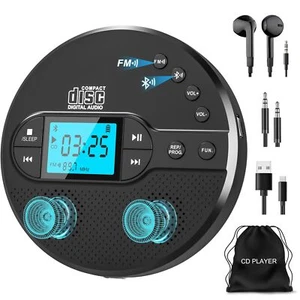 NEU 2025 Bluetooth CD Player Tragbar Discman CD Player mit 2000mAh Wiederaufl... - Bild 1 von 7