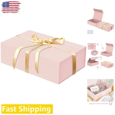 Luxury Large Gift Box 13.8"x9"x4.3" Storage Box Ribbon Magnetic Closure for L... - Image 1 of 4
