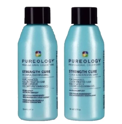 JUEGO DE CHAMPÚ Y ACONDICIONADOR PUREOLOGY STRENGTH CURE TAMAÑO VIAJE / BOTELLAS NUEVAS 2025 Foto 1 de 4