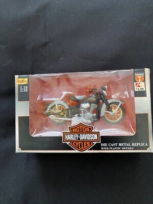 🔥 Harley-Davidson 1936 EL Knucklehead motocicleta diecast escala 1:18 réplica Foto 1 de 4