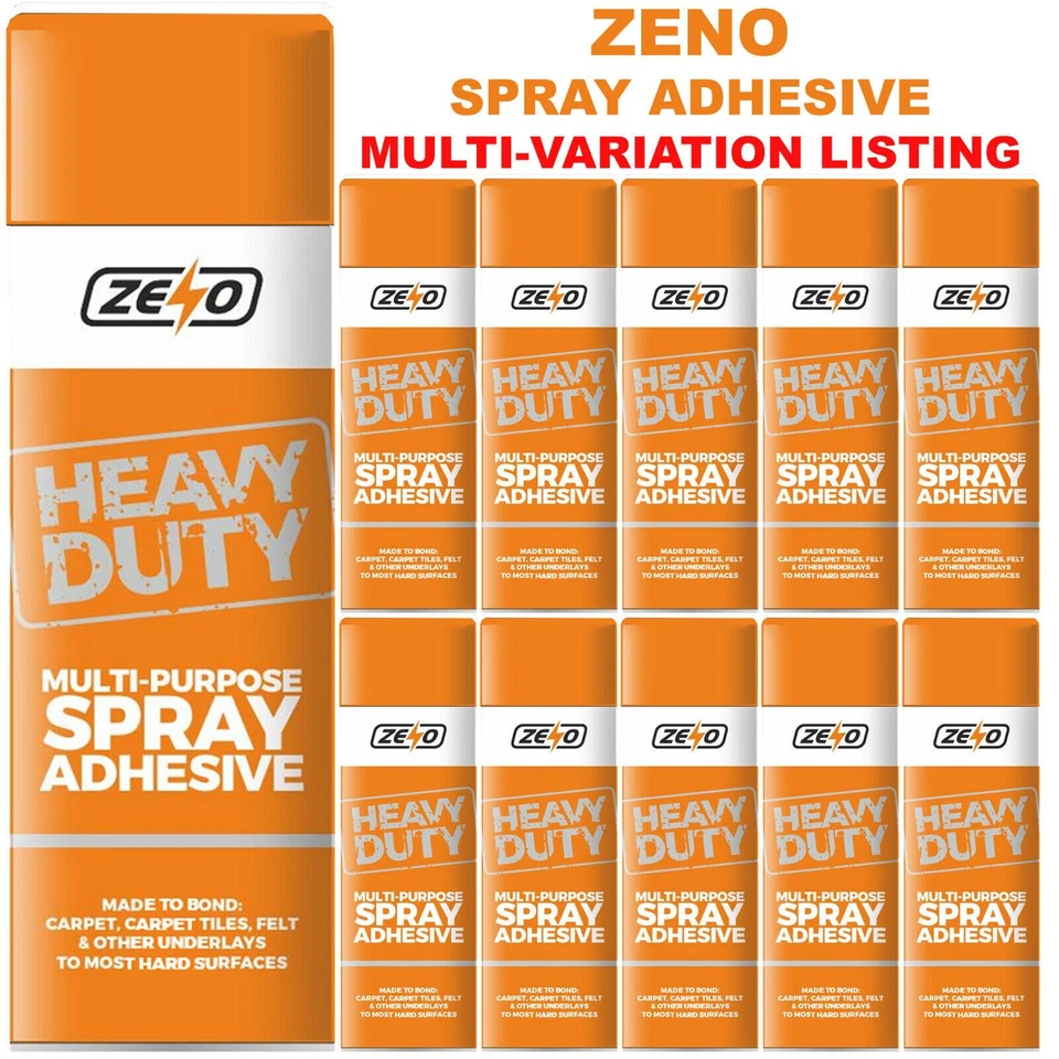 ZENO 500ML HEAVY DUTY SPRAY ADHESIVE GLUE FOR FOAM CARPET TILE CRAFT FABRIC PACKAGING