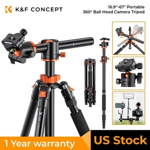 K&F Concept 67'' Professional Video Camera Tripod Monopod 360° Ball Head fr DSLR - Picture 1 of 15