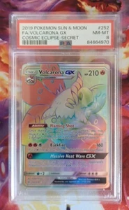 Pokemon Volcarona GX 252/236 PSA 8 Cosmic Eclipse Rainbow Full Art 252 PSA 8 - Bild 1 von 2