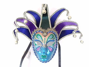 MASCARADA VENECIANA CARNAVAL PAVONE ALEGRE VERDE PÚRPURA AZUL  - Imagen 1 de 4