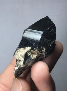 Natural rare dark Smokey Quartz with reibeckite inclusions. - Picture 1 of 6