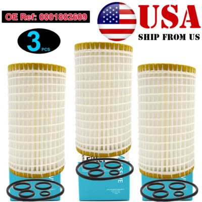 Kit de filtro de óleo de motor 3X para Mercedes-Benz C CL CLK CLS E G GL GLK ML OEMASSIVE - Imagem 1 de 4