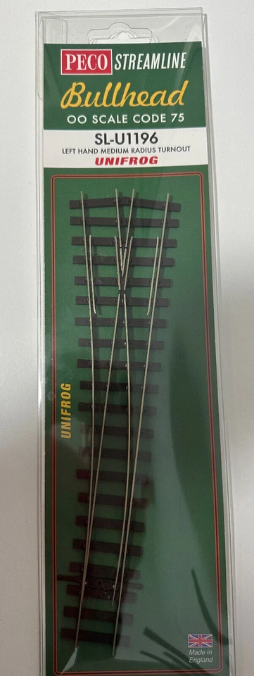 Peco Bullhead OO Scale Code 75 Turnout/Slip/Crossing Select from drop down menu - Image 1 of 1
