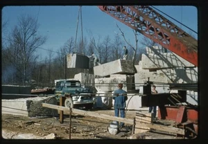 Foto diapositive Kodak Kodachrome 1961 vintage costruzione ponte diga Florida - Foto 1 di 4