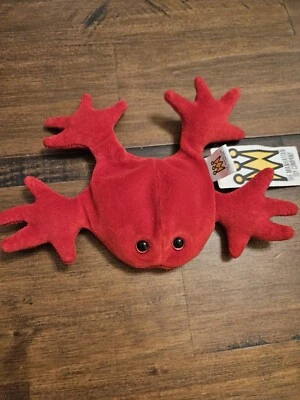 Vintage The Manhattan Toy Company Flip Frog Bean Bag Plush Toy Red Hard to Find - Image 1 of 4