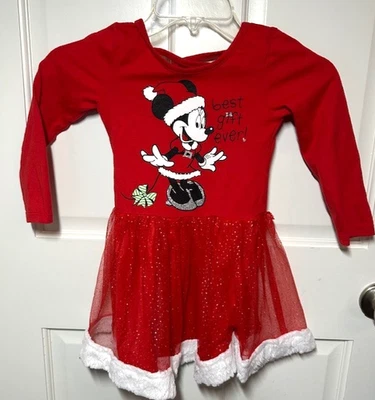 Disney JR. Girls' Minnie Mouse Best gift Ever  Christmas Tulle Dress 4T - Image 1 of 4