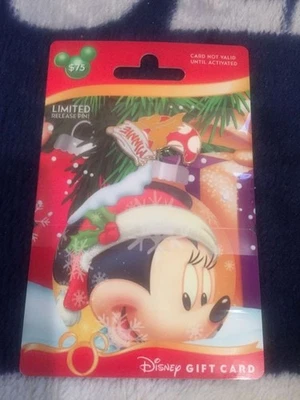 DISNEY Minnie Mouse, Christmas ( 2012 ) Gift Card and Pin ( $0 ) Limited Edition - Image 1 of 2