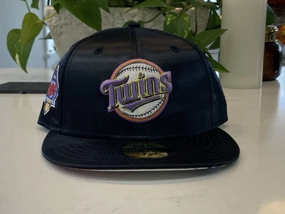 Myfitteds Minnesota Twins Satin Floral UV 7 5/8 Inspired By Prince’s Purple Rain - Image 1 of 4