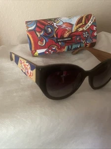 DOLCE & GABBANA DG4278 Black Sicilian Carretto Sunglasses Italy - Picture 1 of 6