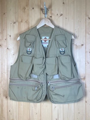 Chaleco de Lona Columbia Años 90 De Colección Caza Safari Pesca Fotografía Senderismo Bolsillos M Foto 1 de 4