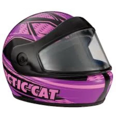 Casco de moto de nieve Arctic Cat niña joven grande con visera y bolsa de almacenamiento EXCELENTE Foto 1 de 4