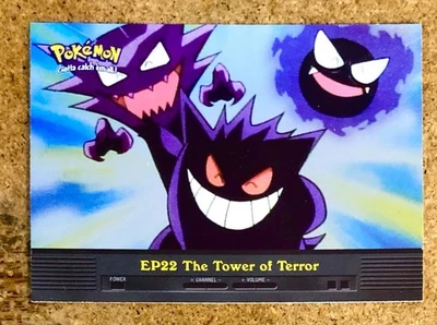 2000 Topps Pokemon TV Animation Edition Foil The Tower of Terror EP22 Blue Logo - Image 1 of 3