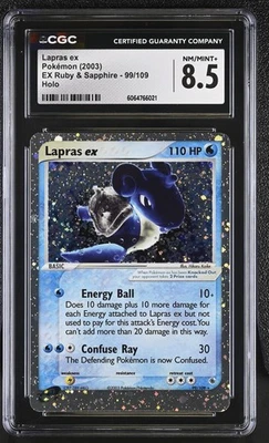 CGC 8.5 Lapras ex 2003 EX Ruby & Sapphire 99/109 Holo Pokemon Card - Image 1 of 2
