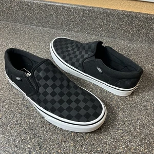 Vans Old Skool klassische Slipper schwarz grau kariert Canvas Skateschuhe Herren Größe 10 - Bild 1 von 10