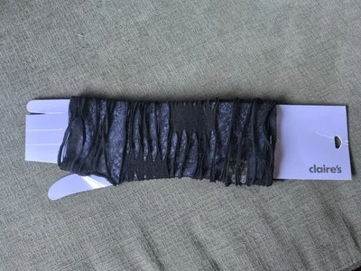 Women Long Fishnet Gloves Fingerless Gothic Steampunk Ripped Holes Rock Mitten - Image 1 of 2