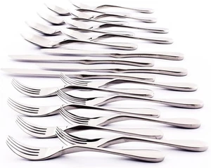 Knork Set di Posate Utensili Originali, 20 20 20 Pezzi Argento Lucido - Foto 1 di 7