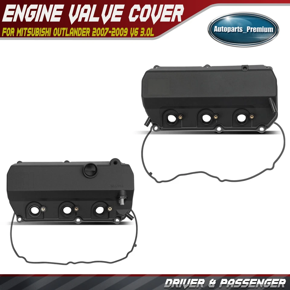 2x Cubierta de válvula de motor izquierda y derecha con junta para Mitsubishi Outlander 2007-2009 Foto 1 de 4