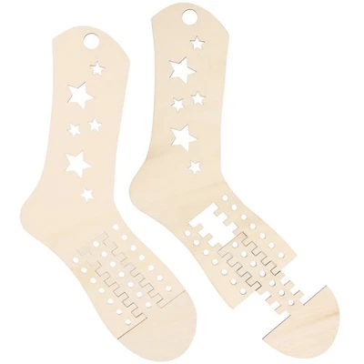 2pcs Wood Sock Stocking Display Knit Sock Sock Knitting - Image 1 of 4