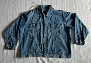 DENIM EXPRESS men's jean jacket trucker motorcycle sz 2XL cotton Pre-Owned - Picture 1 of 10