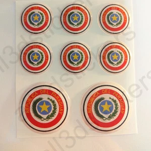 Adesivo Paraguay Resinato 3D Adesivi Emblema Stemma Paraguay Resinati TONDO Auto - Bild 1 von 2