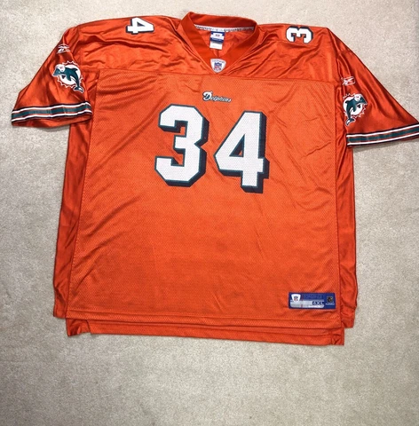 Vintage Reebok Miami Dolphins Ricky Williams Jersey Mens 4XL Orange Cover