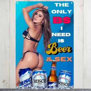 Lustiges The only BS I need BEER Blechschild - Bierschild Sarkasmus Vintage Bar Deko - Bild 1 von 4