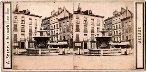 Grenoble.Place Grenette.Isère.Albumen.Stereoview.Photo Stereo Albuminée.A.Braun. - Picture 1 of 2