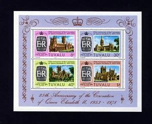TUVALU QE II 1978 25th Anniversary of the Coronation Mini-Sheet SG MS93 MNH - Picture 1 of 2