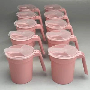 MEDEGEN 10Pk Medical Water Pitcher 28oz 5 1/2”Hx4 1/2”W Pink - Picture 1 of 12