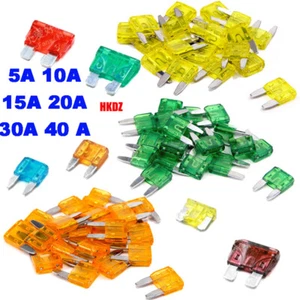 Assorted Automotive Mini Blade Fuses Set 5, 10, 15, 20, 30, 40 Amp SUV Car Bike - Picture 1 of 18