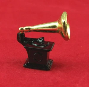 Grammophon aus Metall, Dekoration für 1:12 Puppenhaus. 3,5x3,5 cm. - Bild 1 von 1